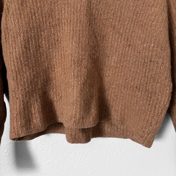 The Simple Folk Wool Maple Brown Knit Hoodie Sweater Womens XS Cabincore Scandi - Picture 4 of 15